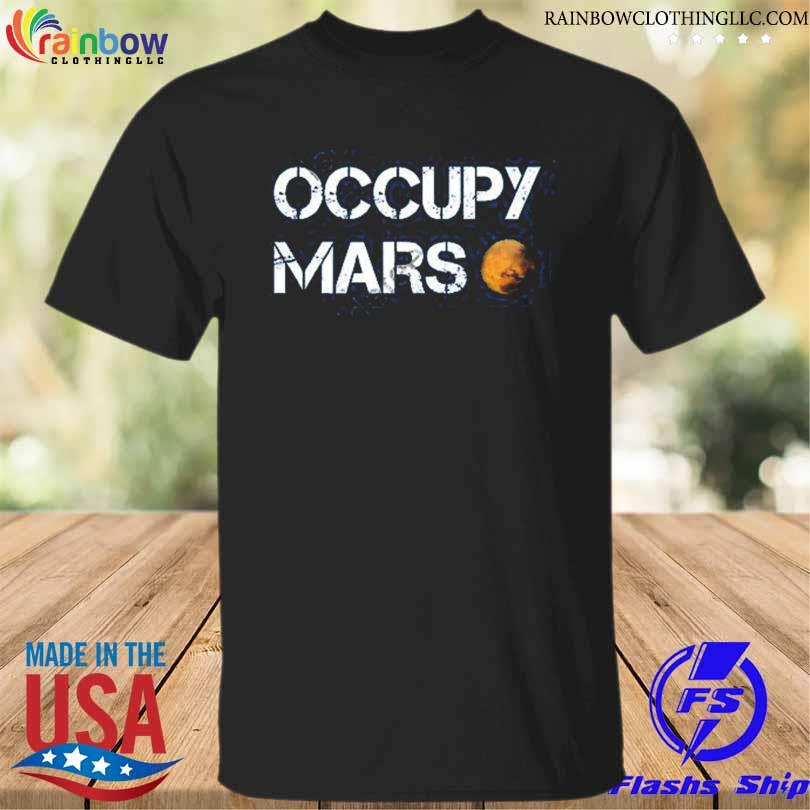 Elon musk wearing occupy mars shirt