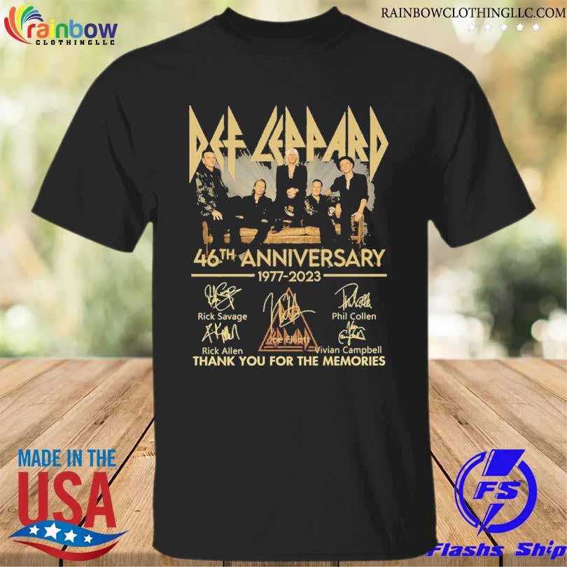 Funny Def Leppard 46th anniversary 1997 2023 thank you for the memories signatures shirt