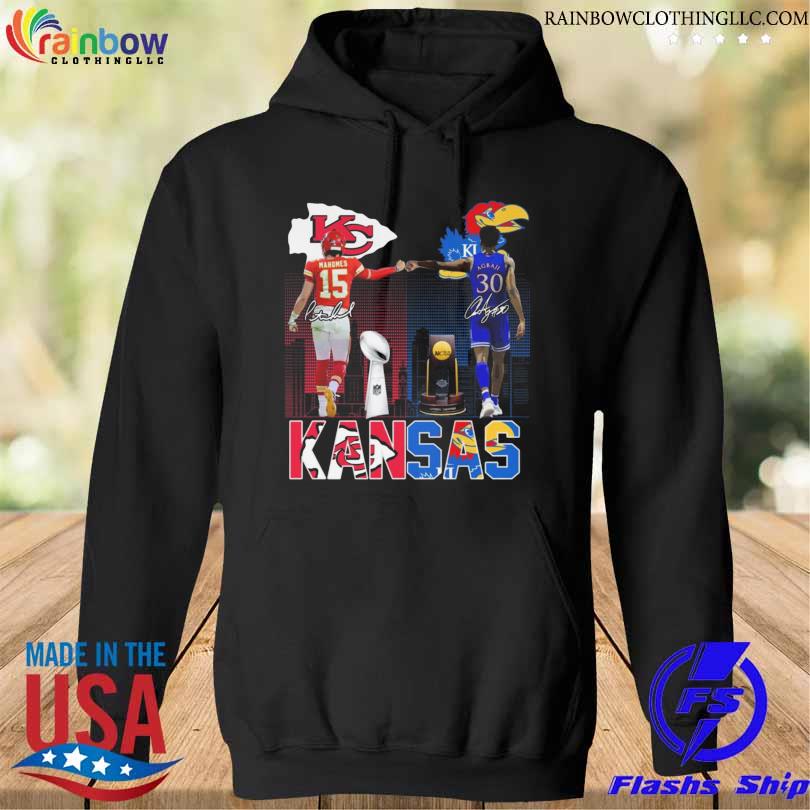 Funny Kansas city Chiefs mahomes and Kansas jayhawks agbaji signatures s hoodie den