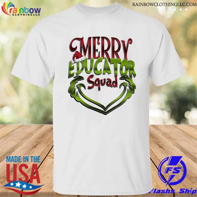 Grinch face merry Educator squad Christmas sweater