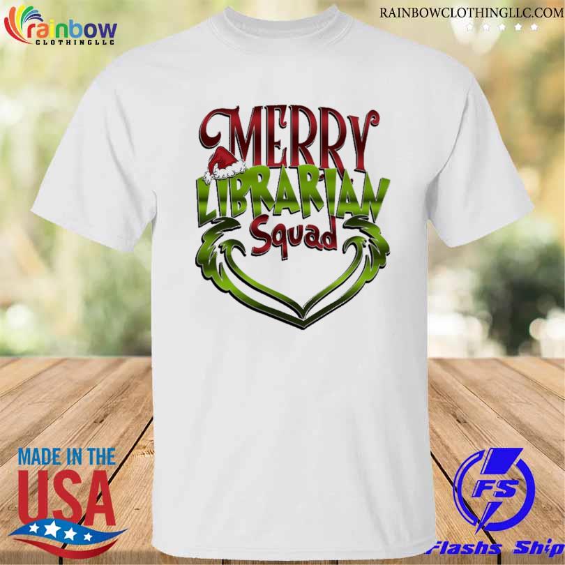 Grinch face merry Librarian squad Christmas sweater