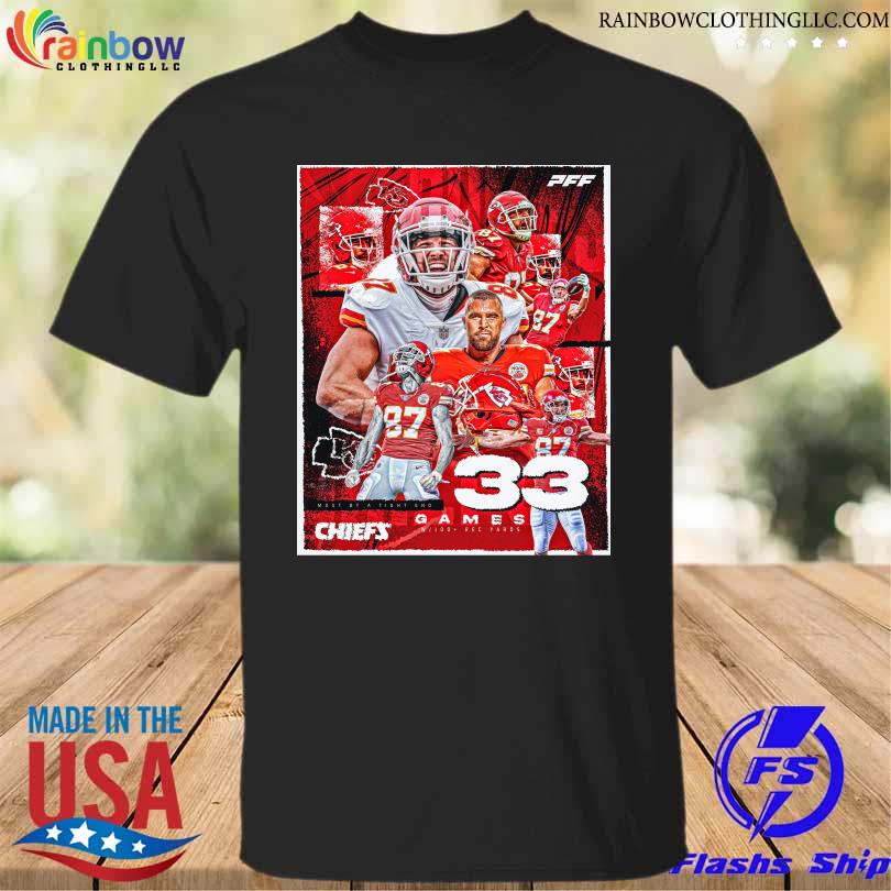 Kansas city chiefs most by tight end 33 games shirt