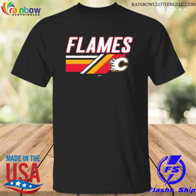 Nhl calgary flames logo black team jersey inspired shirt