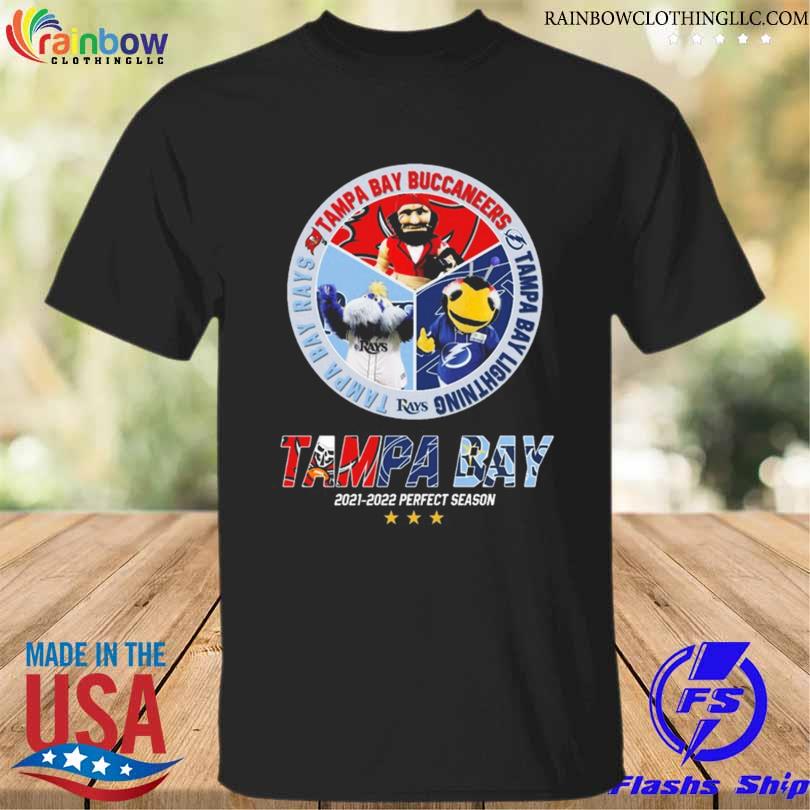 Nice tampa bay buccaneers tampa bay lightning tampa bay rays 2021 2022 perfect season shirt