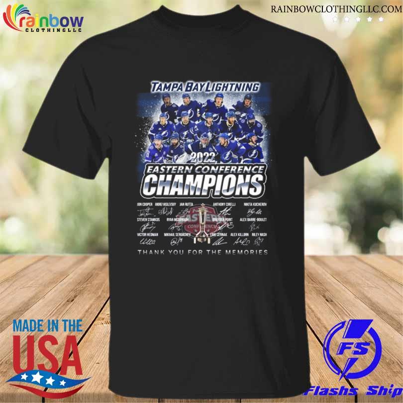 Nice tampa bay lightning eastern conference champions 2022 thank you for the memories signatures shirt