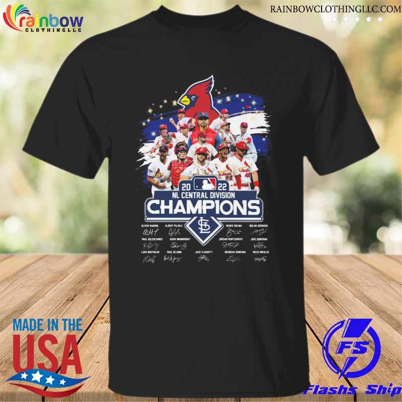 Official funny St Louis Cardinals 2022 Nl central division champions signatures shirt