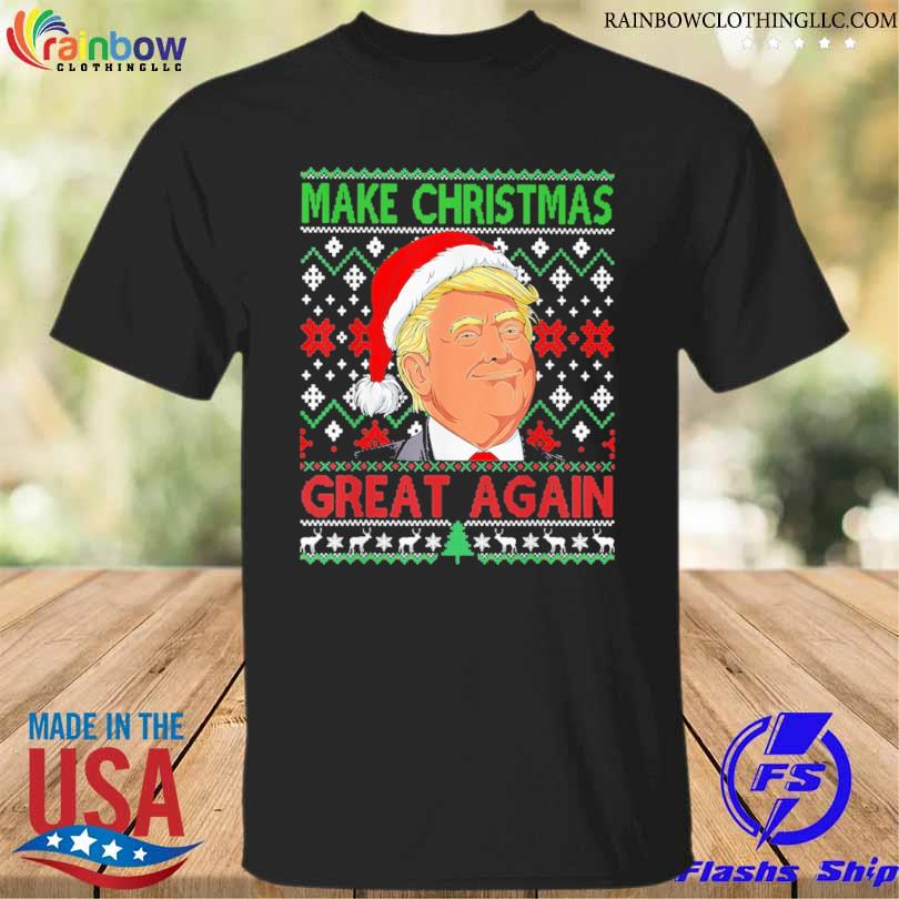 Santa Donald Trump make Christmas great again ugly Christmas sweater