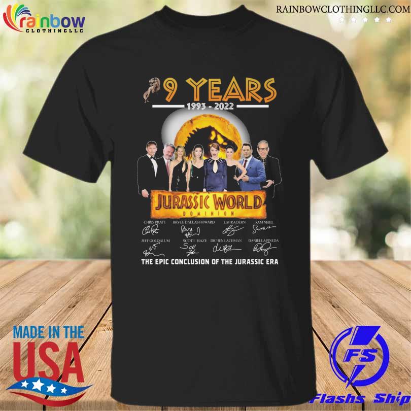29 years 1993 2022 Jurassic World the epic conclusion of the Jurassic Era signatures shirt