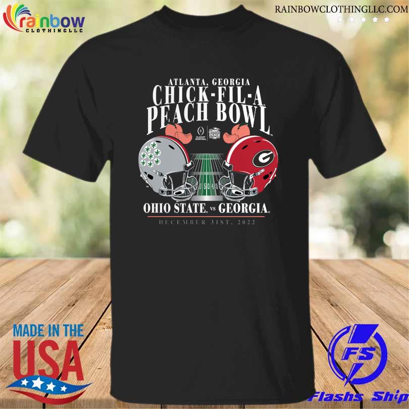 Black Georgia Bulldogs vs Ohio State Buckeyes College Football Playoff 2022 Peach Bowl Matchup Old School T-Shirt