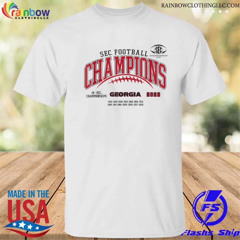 Georgia bulldogs sec champs 2022 laces logo shirt