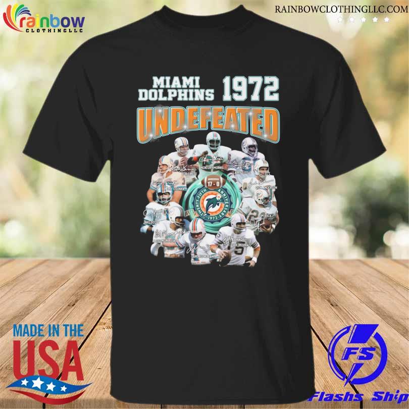 Miami Dolphins 1972 undefeated signatures shirt
