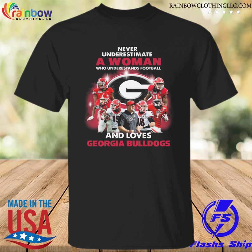 Never underestimate a woman who understands football and loves georgia bulldogs signatures 2023 shirt