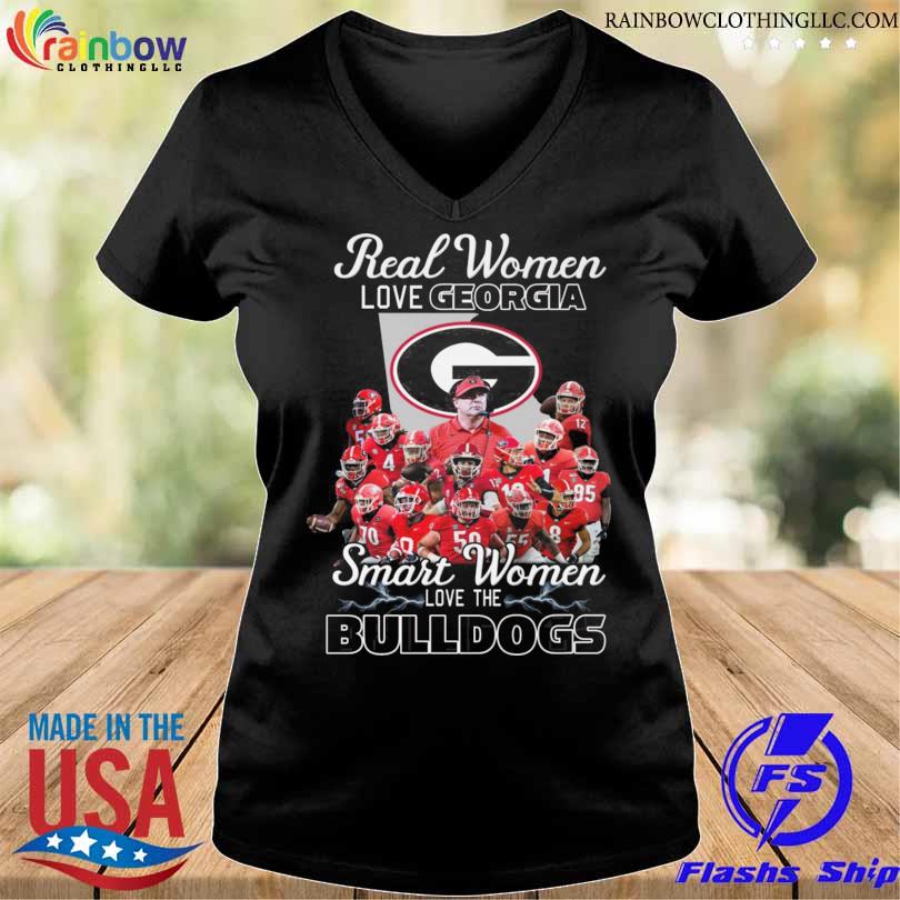 Real women love baseball smart women love the georgia bulldogs 2023 s v-neck den