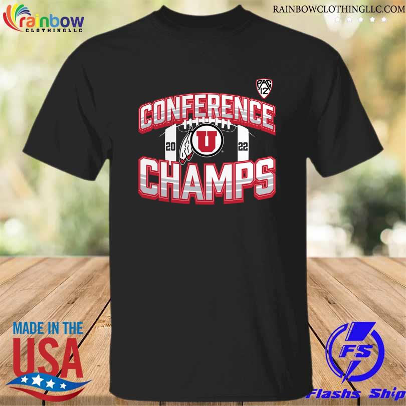Utah utes blue 84 youth 2022 pac-12 football conference champions locker room shirt