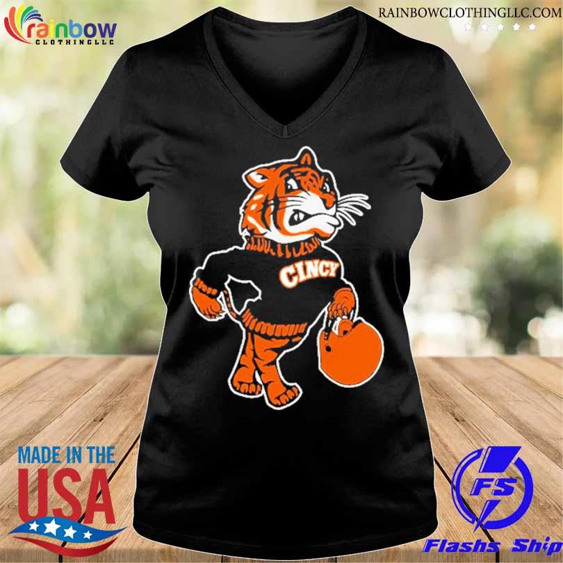 Cincinnati Bengals Vintage Fighting Mascot T-Shirt v-neck den