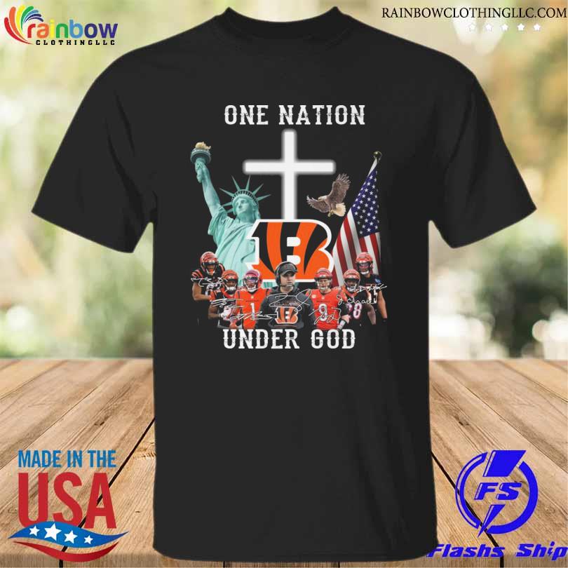 Cincinnati bengals one nation under god signatures 2023 shirt