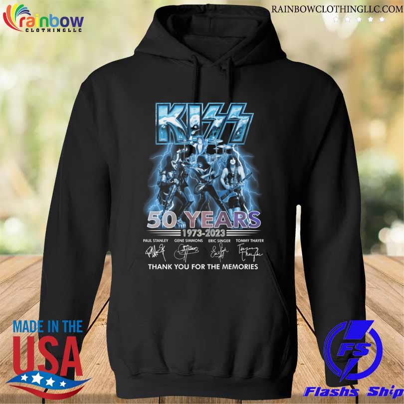 Kiss 50 years 1973 2023 thank you for the memories signatures s hoodie den