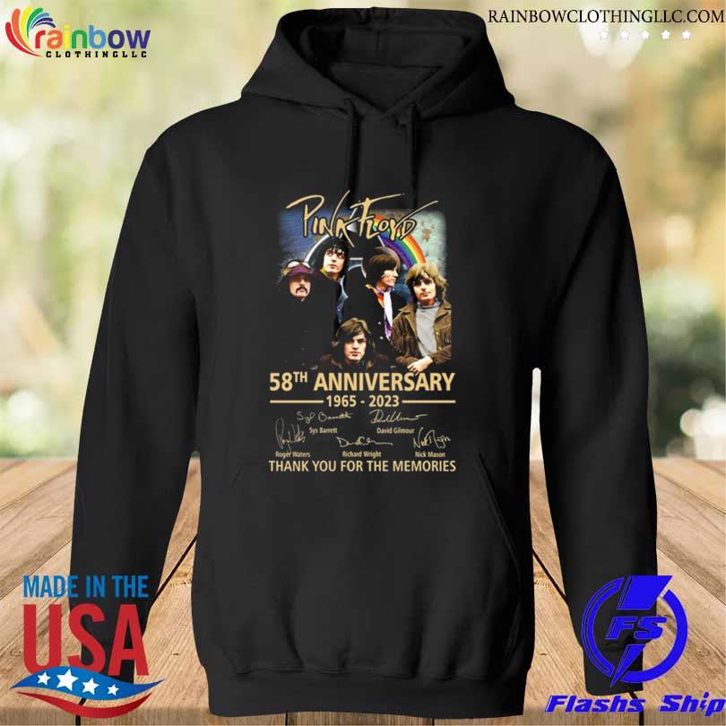 Pink Floyd 58th anniversary 1965 2023 thank you for the memories signatures s hoodie den