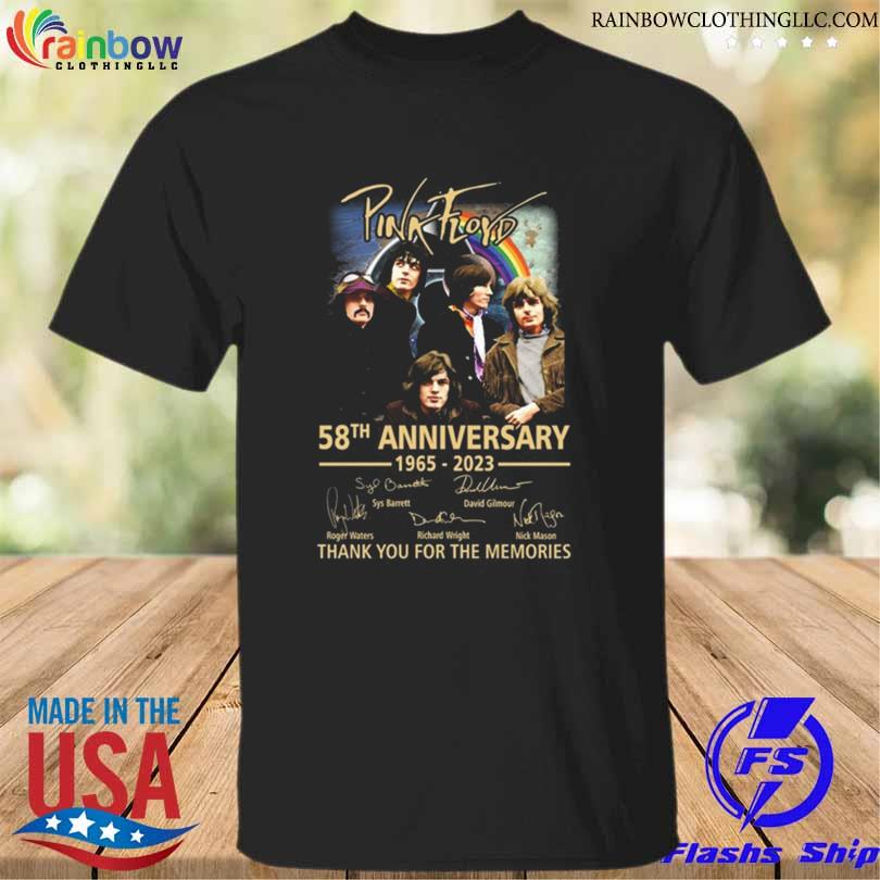 Pink Floyd 58th anniversary 1965 2023 thank you for the memories signatures shirt