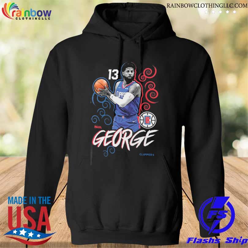Paul george la clippers player name & number competitor s hoodie den