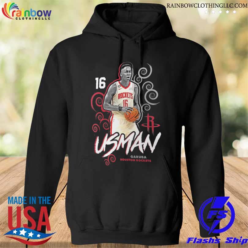Usman garuba houston rockets player name & number competitor s hoodie den