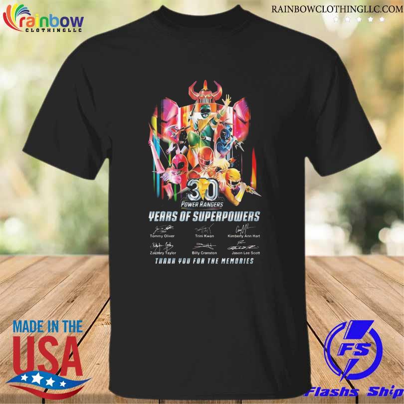 30 years of superpowers 1993 2023 power rangers thank you for the memories shirt