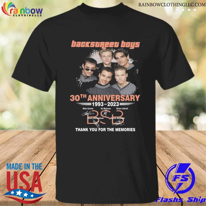 Backstreet boys 30th anniversary 1993 2023 thank you for the memories signatures shirt