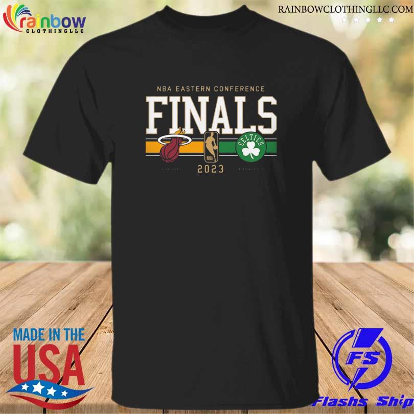 Boston celtics vs miami heat sportiqe unisex 2023 nba eastern conference finals matchup tri-blend shirt