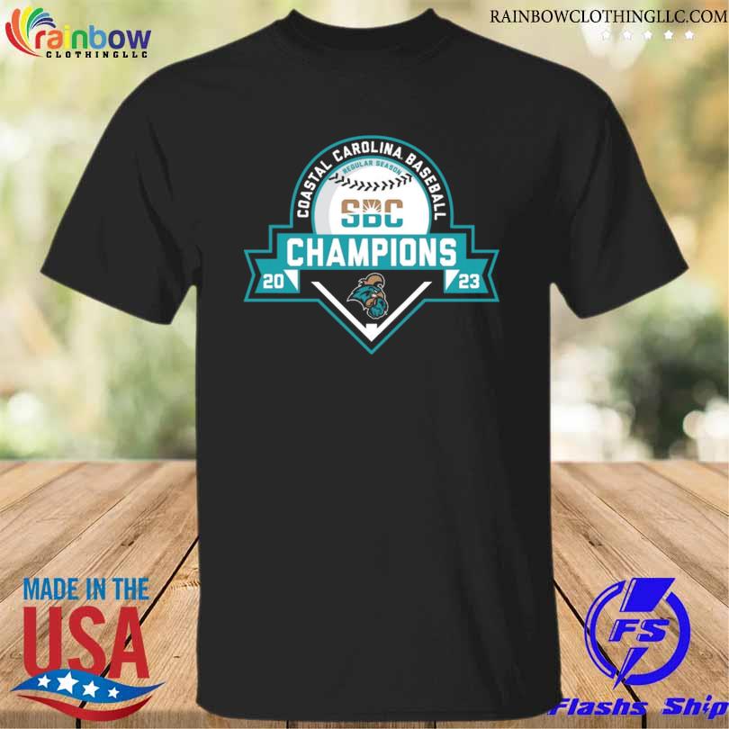 Coastal Carolina Chanticleers Blue 84 2023 Sun Belt Baseball Regular Season Champions T-Shirt
