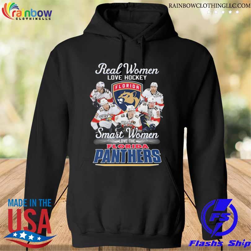 Florida panthers real women love hockey smart women love the florida panthers signatures 2023 s hoodie den