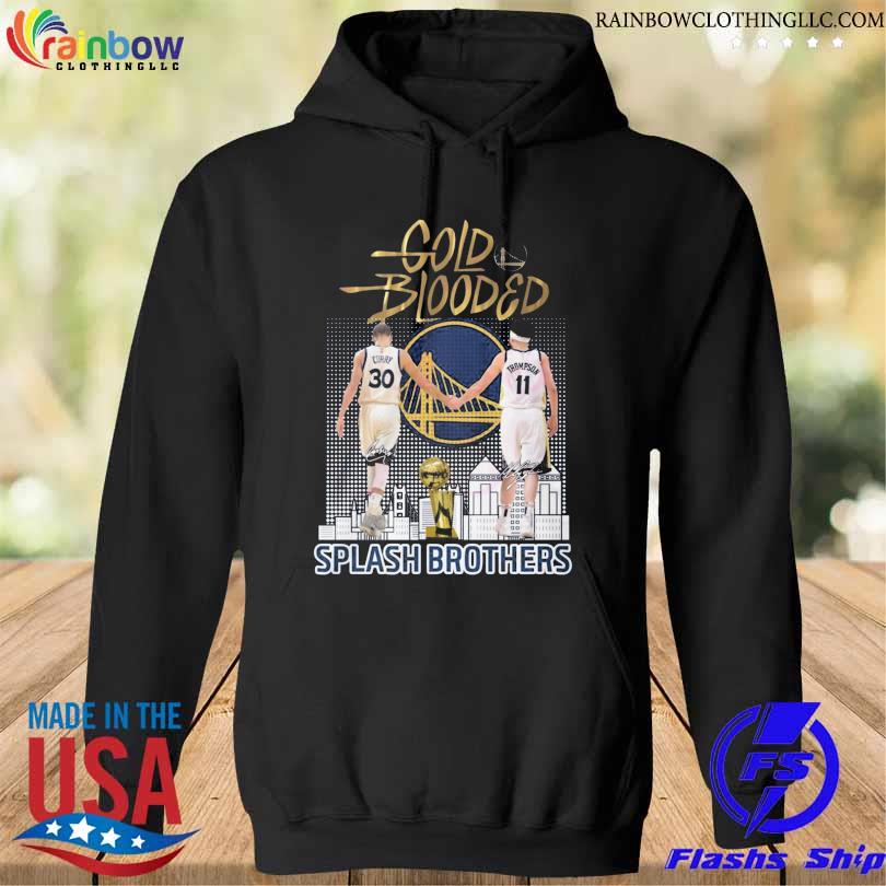 Gold blooded splash brothers curry and thompson golden state warriors signatures s hoodie den