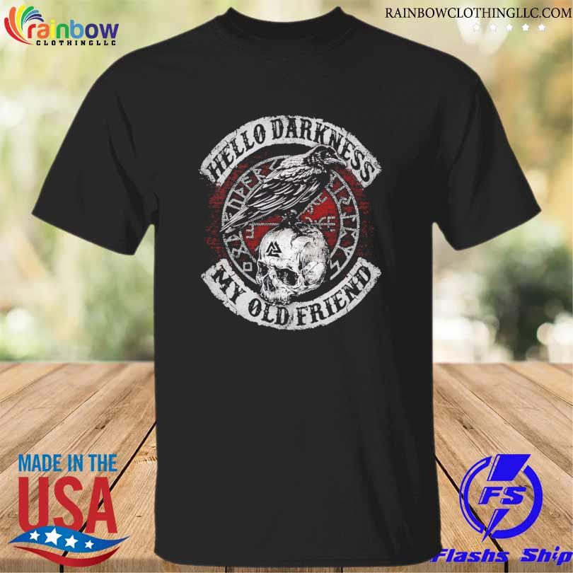 Skull and raven hello darkness my old friend shirt