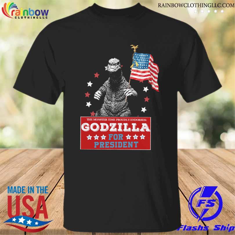 The monster time proudly endorses godzilla for president 2023 shirt