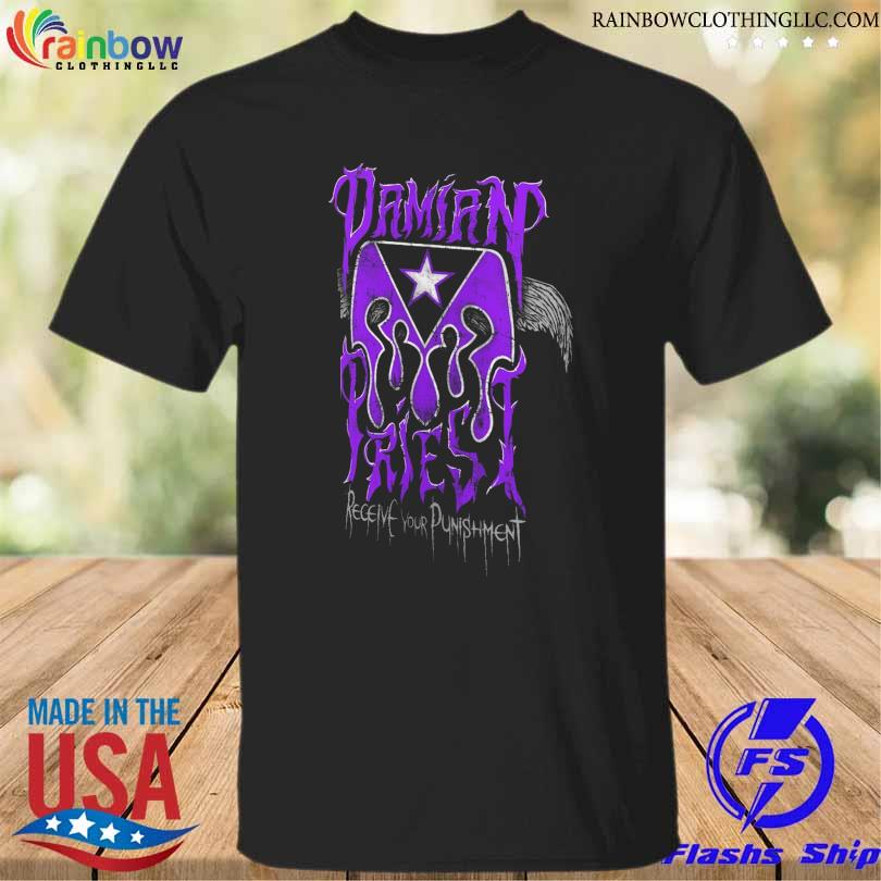 Youth black damian priest receive your punishment 2023 shirt
