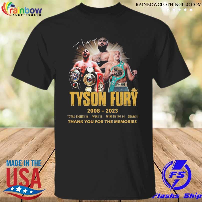 2008 2023 tyson fury thank you for the memories shirt