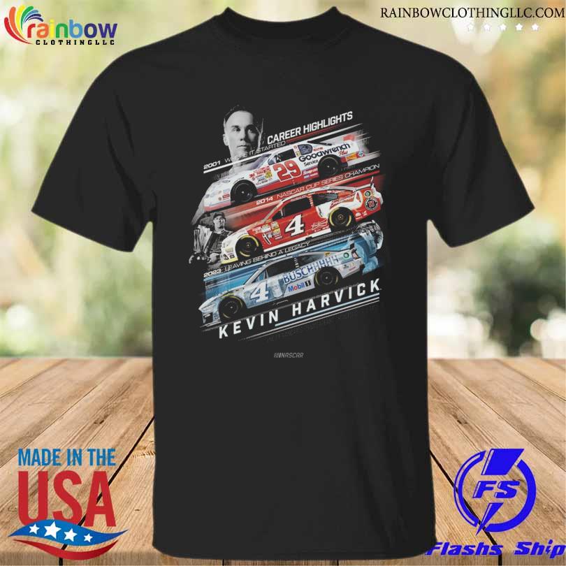 Official kevin Harvick Checkered Flag Sports Career Milestones T-Shirt