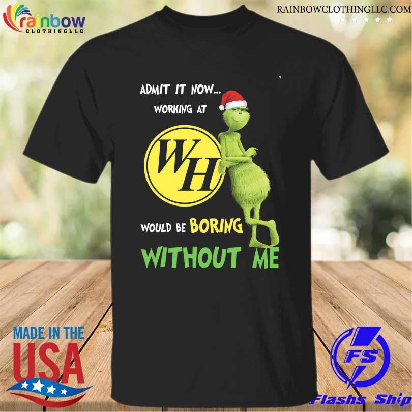 Santa grinch admit it now working at Waffle House would be boring without me 2023 merry christmas sweater