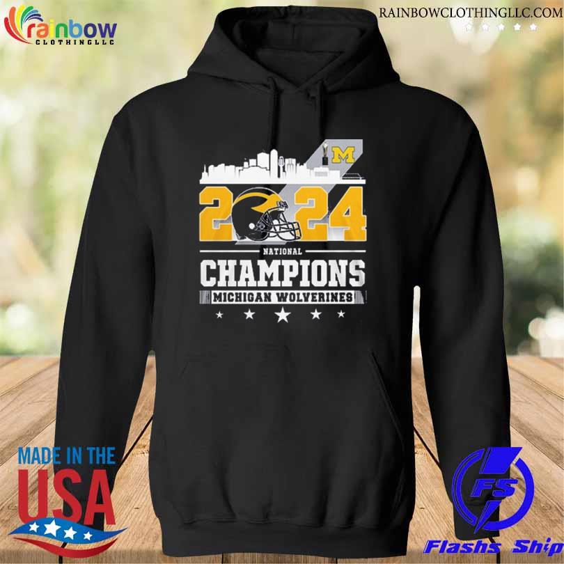 Michigan wolverines skyline 2024 national champions shirt, hoodie ...