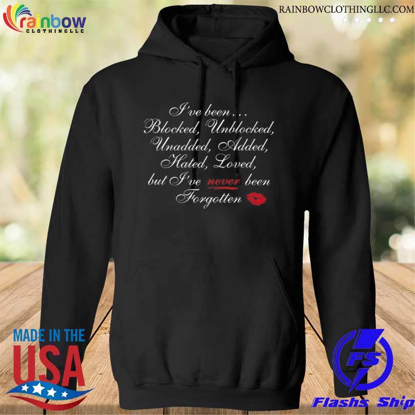 I've been blocked unblocked unadded added hated loved but I've never been forgotten s hoodie den